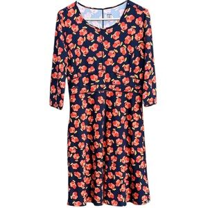 Like New Title Nine Buttah Dress Navy Poppy Floral Size Medium